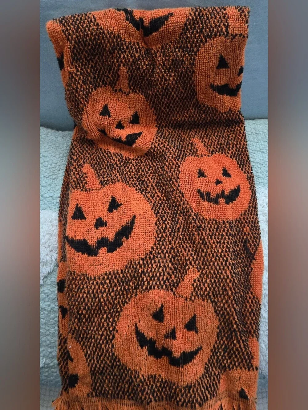 Casaba Halloween Pumpkin Kitchen Towels - Orange 2 Pc